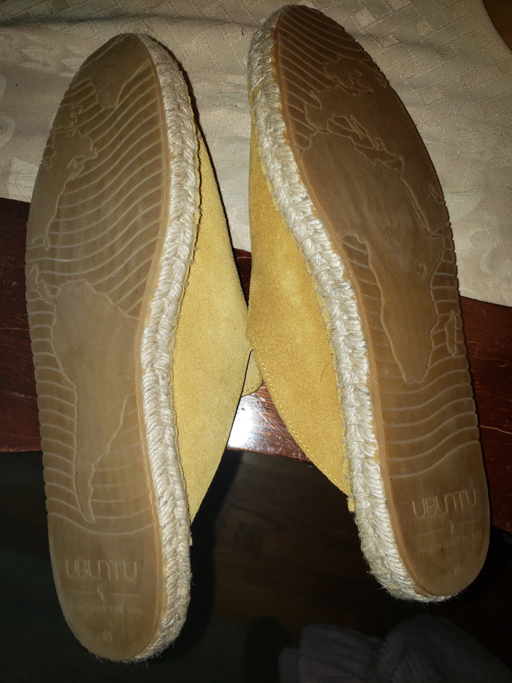 UBUNTU Suede Slip-On Mules in Mustard Yellow WOMENS - Picture 2 of 6